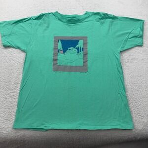 Vintage 1985 Anvil Let It Snow Rabbit Graphic T-Shirt XL Teal Green Made in USA
